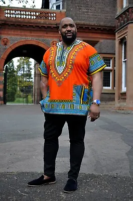 Orange Unisex Dashiki Shirt/Dashiki Multi Men Dashiki Shirt / Women Dashiki • £13.99