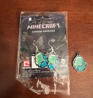 Mojang Jinx Minecraft EARRINGS & CHARM  Multicolor One Size New • $29.99