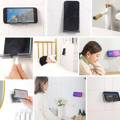 $2.75 • Buy Wall Mounted Mobile Phone Holder Charging Stand Rack Shelf DIY Adhesive HOT N5Y1
