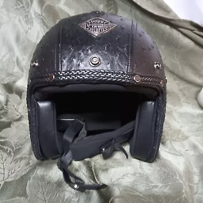 Wow!!! Voss Original Leather Studded Helmet!!! Size Large • $34.99