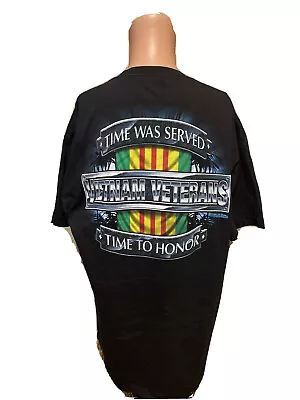 Vintage Men’s 2005 VIETNAM VETERAN Time Was Served Black Shirt Size XL • $8.50