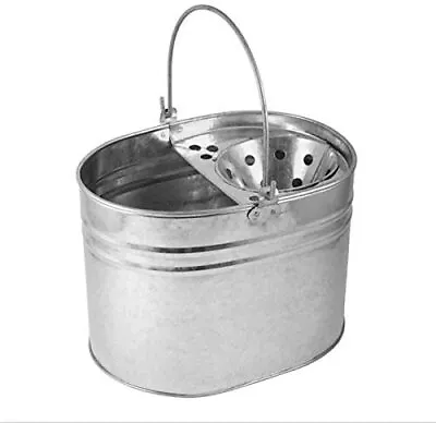 Heavy Duty Metal MOP Bucket GALVANISED Strong 15 Litre Capacity For Cleaning New • £11.95