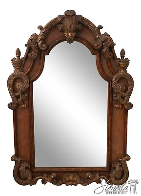62529EC: MAITLAND SMITH Large Ornate Mirror W. Rattan Trim • $1195