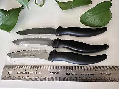 Set Of (3) Miracle Blade III Stainless Steel Serrated Steak Knives - 4  Blade • $18