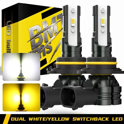 2x 9145 9140 H10 LED Fog Light Bulbs DRL 60W 12000LM Switchback Dual Color  • $19.99