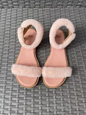 UGG - Fluff Springs Flat Ankle Strap Sandals Petal Rose Women’s Size 6US • $50