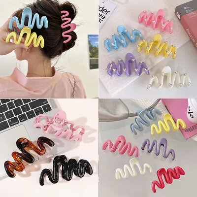 Large Wave Hair Claw Hair Accessories Korean Style Crab Clip Womens Hair Clip ♪ • $0.99