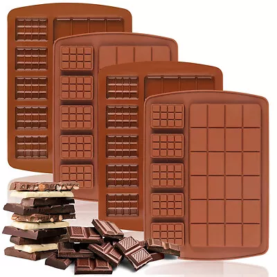 £2.39 • Buy Square Chocolate Bar Mould Waffle Block Slab Silicone Cake Candy Sugar Mold DIY