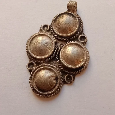 $79 • Buy Antique Ancient Silver  Aztec Mayan Incan Peruvian Pendant Necklace Artifact