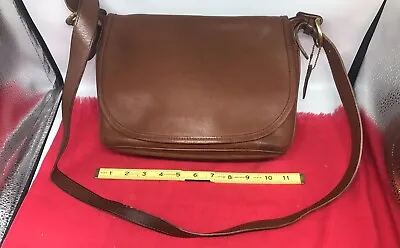 Vintage Coach Fletcher Bag Crossbody Flap Brown Leather Purse USA E6C-4150 • $40