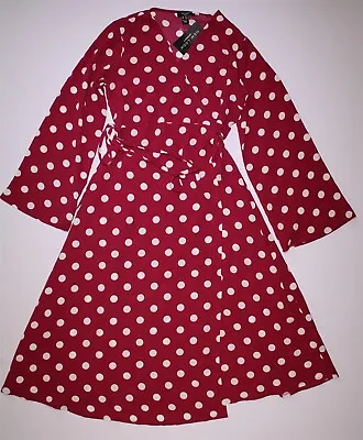 £12 • Buy New Look Womens Multicoloured Wrap Dress Size 10