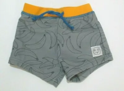 Infant Boys Indikidual Gray & Yellow Banana Swimsuit Shorts Size 6-9 Months • $3.19