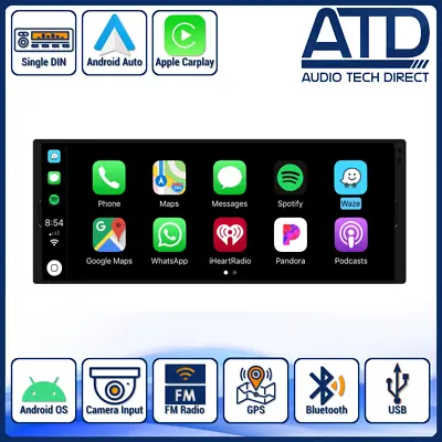 Single DIN Radio Apple Car Play Android Auto IPS Car GPS Sat Nav BT ATD SD7069M • £219.97