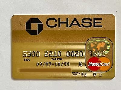 Chase Manhattan Bank MasterCard Credit Card▪️Expired 1999▪️Collectible▪️Gold • $22.99