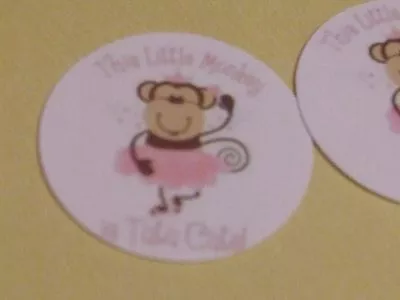 Pre Cut One Inch LITTLE MONKEY IN TUTU  Bottle Cap Images! FREE SHIP • $3.40