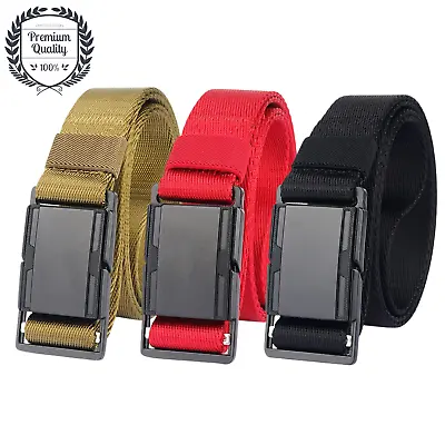 Mens Tactical Belt Outdoor Military Casual Jeans Fashion Strap Magnetic Buckle • $6.78
