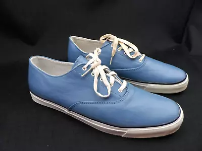 Eddie Bauer Men's Blue Leather Boat Deck Casual Sneaker Shoes Size 13 • $24.95
