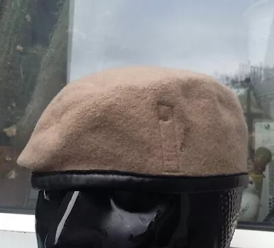 100% Wool BRITISH Army Issue BERET Size 59 CM SAS TAN KHAKI Military Cap Large • £15