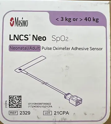 Masimo LNCS Neo Adult/Neonatal SpO2 Sensors Ref# 2329 - Box Of 20 Sealed • $144.99