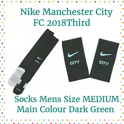 Nike Manchester City FC 2018Third Socks Mens Size M 5-8  Main Colour Dark Green • £10.90