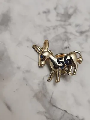Vintage 56 Donkey Mule Democrat Lapel Pin Hat Lanyard Pins Tie Tack • $15