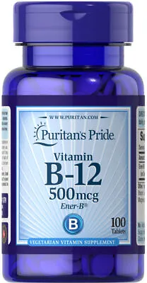 Puritan's Pride Vitamin B-12 500 Mcg - 100 Tablets • $3.84