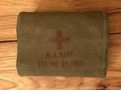 Vietnam War Era US Navy Aviators First Aid Kit Canvas Pouch No S2-1083 Red Cross • $16