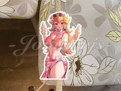 Super Mario Anime Princess Peach Toadstool Bikini Sticker Decal Vinyl Nintendo B • $5.99