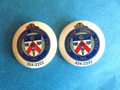 Lot Of 2 Vintage Metropolitan Toronto Police Pinback Buttons • $6.99