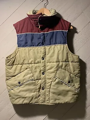 VTG  80s Waterworks Active Outer Wear Puffer Vest Men’s  Snap Button Quilted Ski • $20