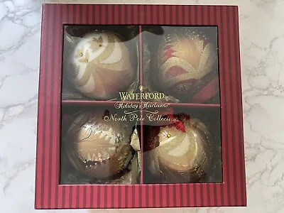 $79.99 • Buy Waterford Holiday Heirloom North Pole Coll Set Of 4 Christmas Spirit Ornaments