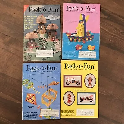 VINTAGE PACK O FUN MAGAZINE  1974 1976 LOT Of 4 Scrap Crafting • $9.99