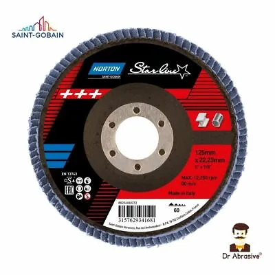 125mm 115mm 5 4.5  FLAP DISCS Norton Angle Grinder SANDING DISC Wood Steel Metal • £3.90