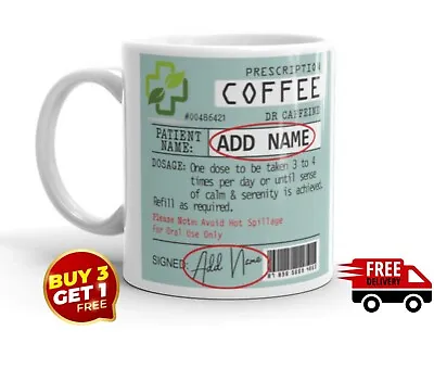 £8.99 • Buy Prescription Mug Personalised Coffee Mug Tea Cup Doctor Gift Funny Novelty 