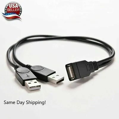 $2.67 • Buy USB 2.0 Female To 2 Dual USB Male Power Adapter Y Splitter Cable Cord Connector