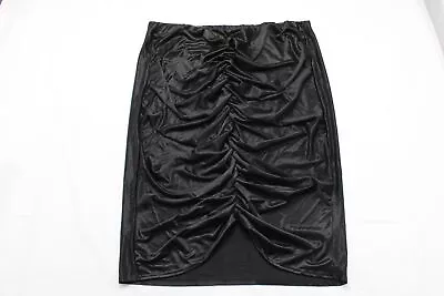 Pretty Little Things Women’s Plus Disco Ruched Midi Skirt CB7 Black Size 24 NWT • $10.99