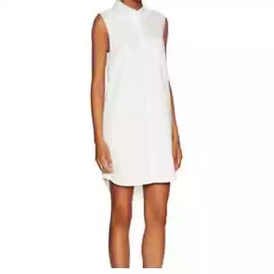 ZAC By Zac Posen Off White Sleeveless High-Low Shirt Dress Women's Size 2 • $40