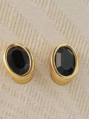 S.a.l./swarovski Black Crystal Stud Earrings - Signed • $25.99