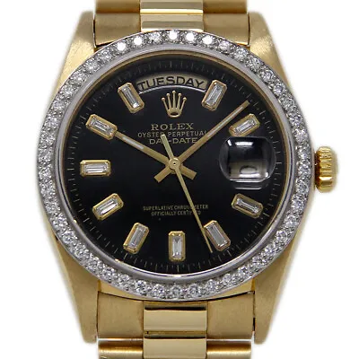 Rolex President Gold 36mm Day Date Diamond 18038 AUTOMATIC 2YEARWARRANTY #1621.1 • $16445