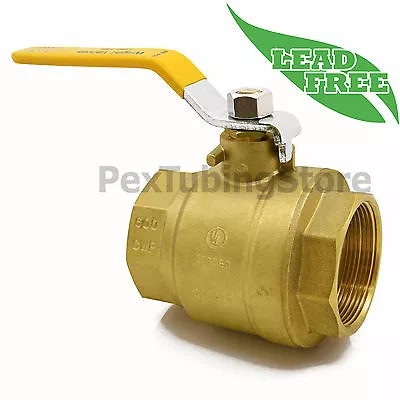 2  NPT Threaded Lead-Free Brass Ball Valve Full Port 600psi WOG • $41.27