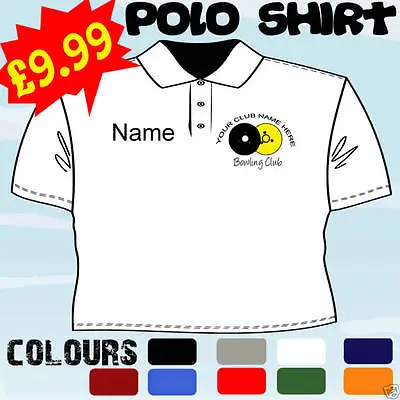 Lawn Bowls Player Club Team Personalised T Polo Shirt • £17.65