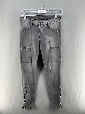 J Brand Womens Kassidy Cargo Jeans Black Mid Rise Stretch Pockets Denim 25 • $25