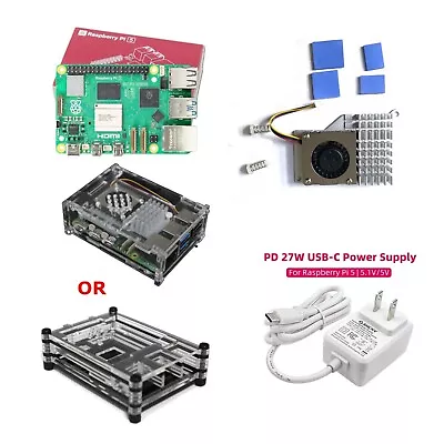 Raspberry Pi 5 Kit 4GB/8GB RAM BCM2712 Processor 2.4GHz Quad-Core 64-Bit G5B01 • $154.05