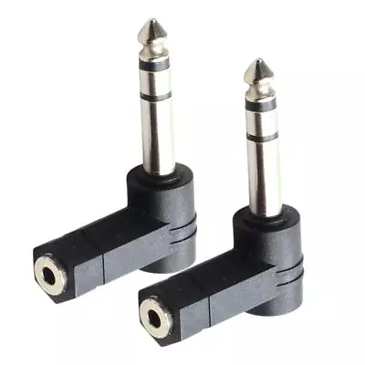 Black PVC 3.5mm To 6.35mm 1/8  1/4  Mono Jack • £7.06