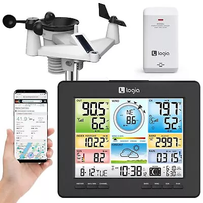 7-in-1 Wi-Fi Weather Station With Solar Indoor/Outdoor Remote Monitoring System • $143.99