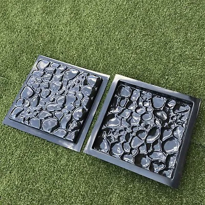 2 Pcs Plastic MOLDS For Concrete Garden Stepping Stone Path Patio MOULDS CEMENT • $35.99