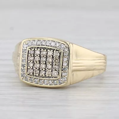 2 Ct Round Cut Simulated Diamond 14k Yellow Gold Plated Cluster Mens Band Ring • $159.59