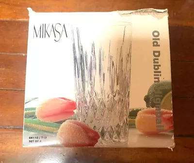 4 Mikasa OLD DUBLIN Crystal Highball Glasses Tumblers Germany  NEW IN BOX • $74.95