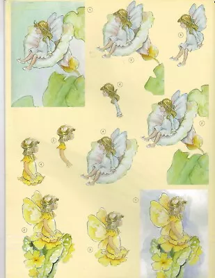 PICKUP 077 A4 3d S.B.S. Decoupage Sheet PRETTY FAIRIES Not Die Cut Cardmaking • £0.99