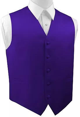 Men's XS - 6XL. Italian Design. Purple Satin Formal Wedding Prom Tuxedo Vest. • $20.95